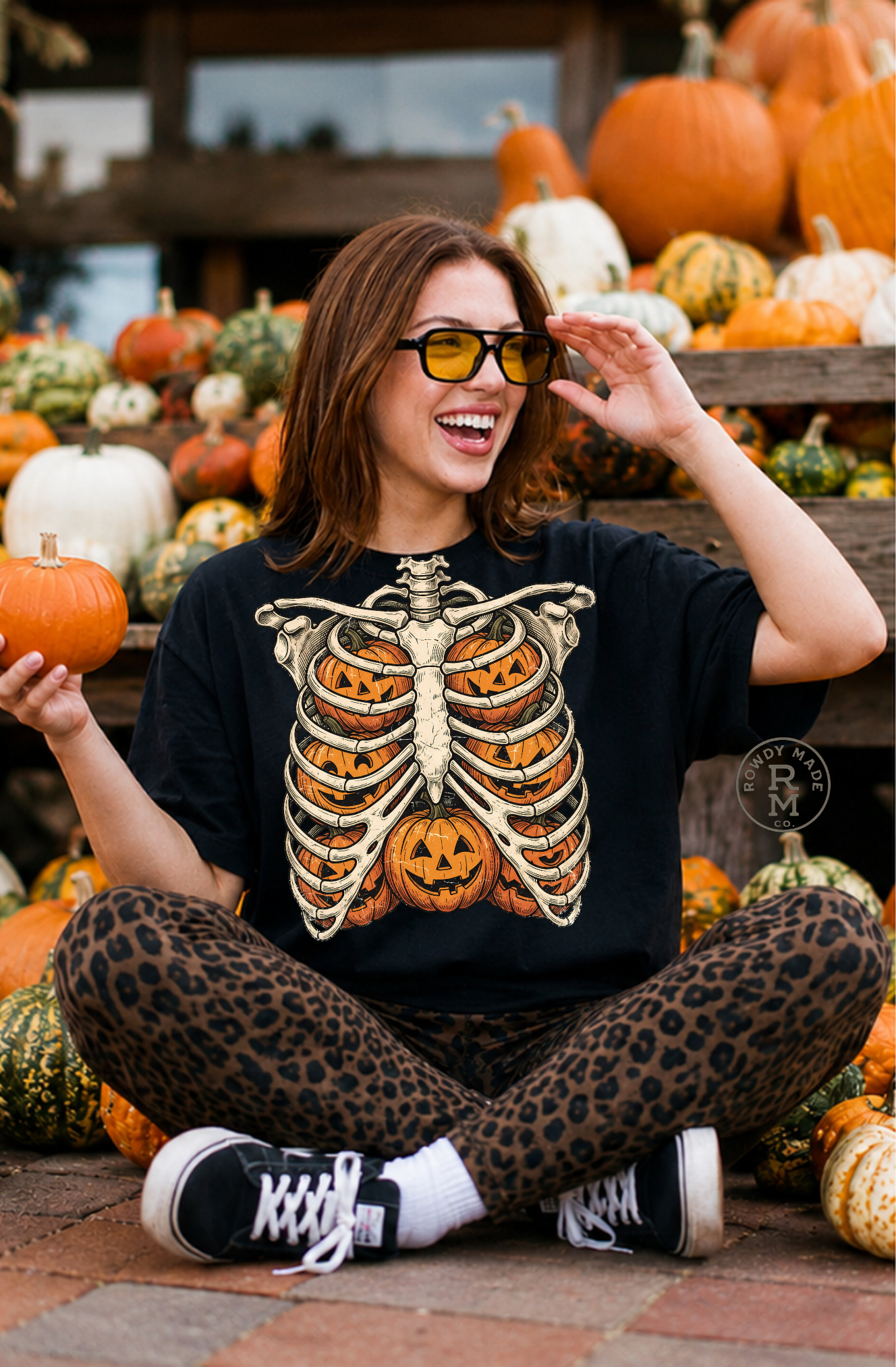 Pumpkin Patch Skeleton Tee